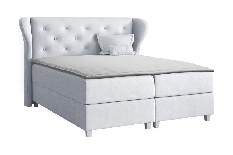 Naurstad Kontinentalsäng 200x200, Ljusgrå