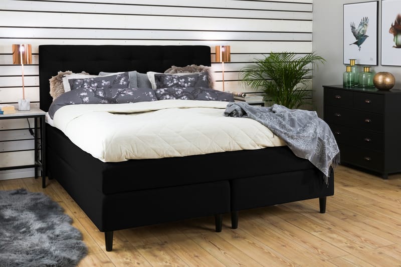 Nice Deluxe Komplett Sängpaket 160x200 - Svart - Möbler - Säng - Komplett sängpaket