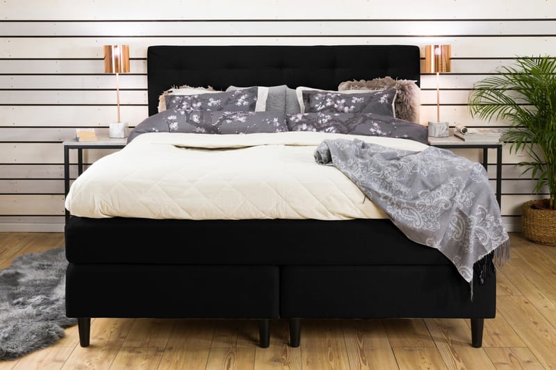 Nice Deluxe Komplett Sängpaket 160x200 - Svart - Möbler - Säng - Komplett sängpaket