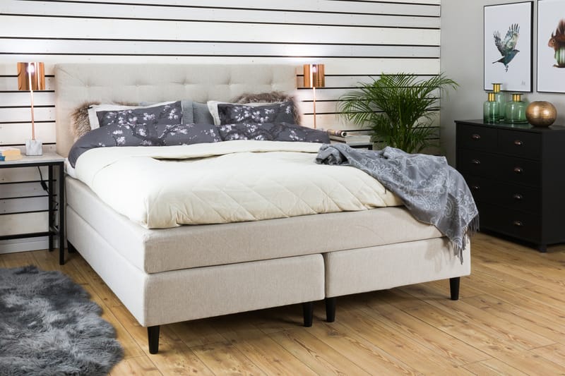 Nice Deluxe Komplett Sängpaket 180x200 - Beige - Möbler - Säng - Komplett sängpaket