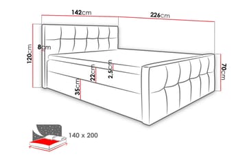 Norrbacksjö Kontinentalsäng 140x200 cm - Grå - Möbler - Säng - Kontinentalsäng