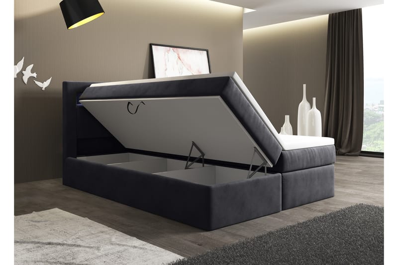 Oscar Sängpaket 140x200cm LED-belysning - Komplett sängpaket - Kontinentalsäng - Dubbelsäng