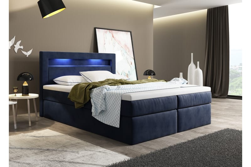 Oscar Sängpaket 160x200cm LED-belysning - Komplett sängpaket - Kontinentalsäng - Dubbelsäng