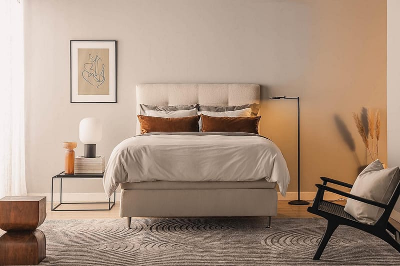 Oslo Lyx Kontinentalsäng 120x200 cm - Ljusbeige - Möbler - Säng - Komplett sängpaket