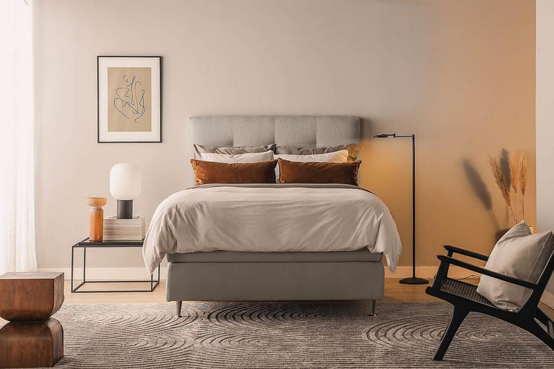 Oslo Lyx Kontinentalsäng 140x200 cm - Grå - Möbler - Säng - Komplett sängpaket