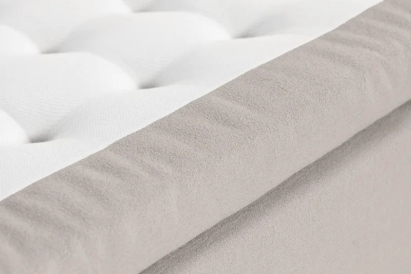Oslo Lyx Sängpaket Boucle 120x200 Djuphäftad gavel - Grå - Möbler - Säng - Kontinentalsäng