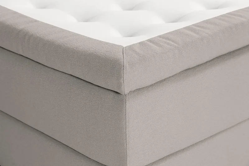 Oslo Lyx Sängpaket Boucle 120x200 Djuphäftad gavel - Grå - Möbler - Säng - Kontinentalsäng