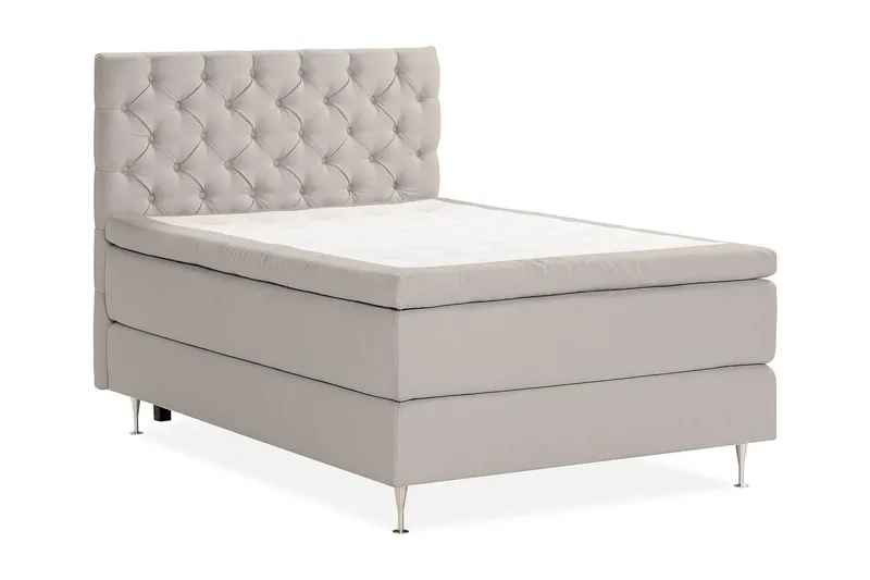 Oslo Lyx Sängpaket Boucle 120x200 Djuphäftad gavel - Grå - Möbler - Säng - Kontinentalsäng