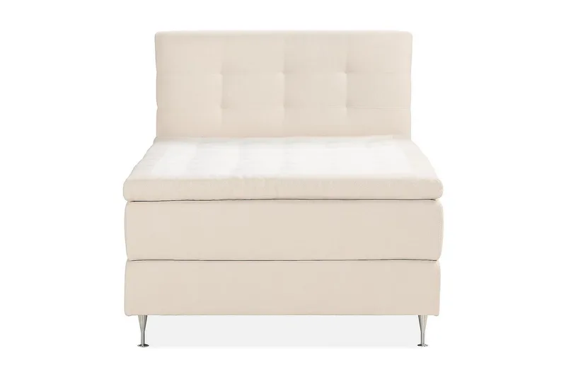 Oslo Lyx Sängpaket Boucle 120x200 Knappad gavel, Ljusbeige