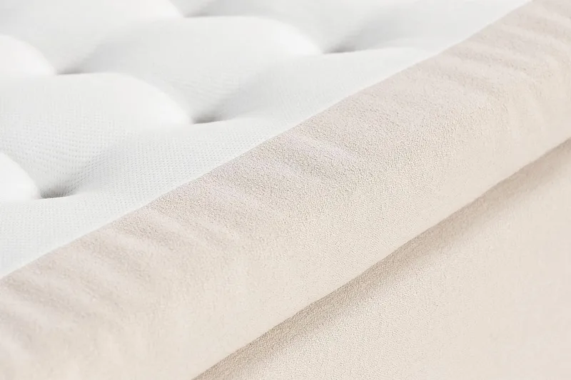 Oslo Lyx Sängpaket Boucle 120x200 Knappad gavel - Ljusbeige - Möbler - Säng - Kontinentalsäng