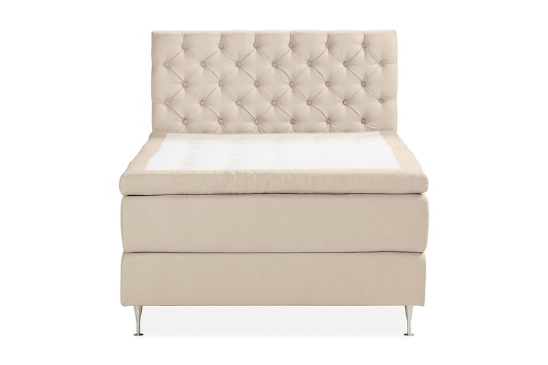 Oslo Lyx Sängpaket Boucle 140x200 Djuphäftad gavel - Beige - Möbler - Säng - Kontinentalsäng