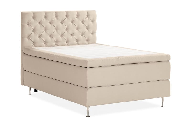 Oslo Lyx Sängpaket Boucle 140x200 Djuphäftad gavel - Beige - Möbler - Säng - Kontinentalsäng