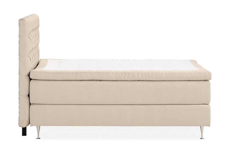 Oslo Lyx Sängpaket Boucle 140x200 Djuphäftad gavel - Beige - Möbler - Säng - Kontinentalsäng