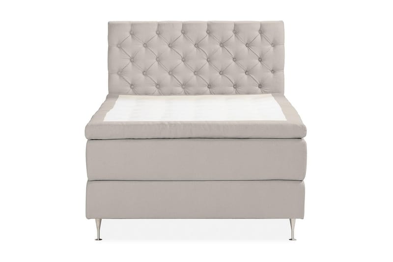 Oslo Lyx Sängpaket Boucle 140x200 Djuphäftad gavel - Grå - Möbler - Säng - Kontinentalsäng