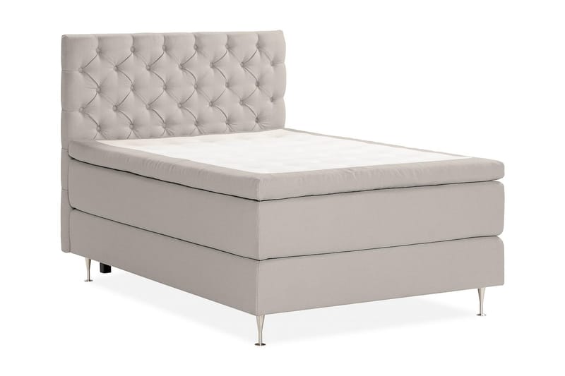 Oslo Lyx Sängpaket Boucle 140x200 Djuphäftad gavel - Grå - Möbler - Säng - Kontinentalsäng