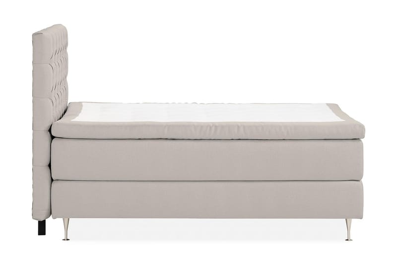 Oslo Lyx Sängpaket Boucle 140x200 Djuphäftad gavel - Grå - Möbler - Säng - Kontinentalsäng