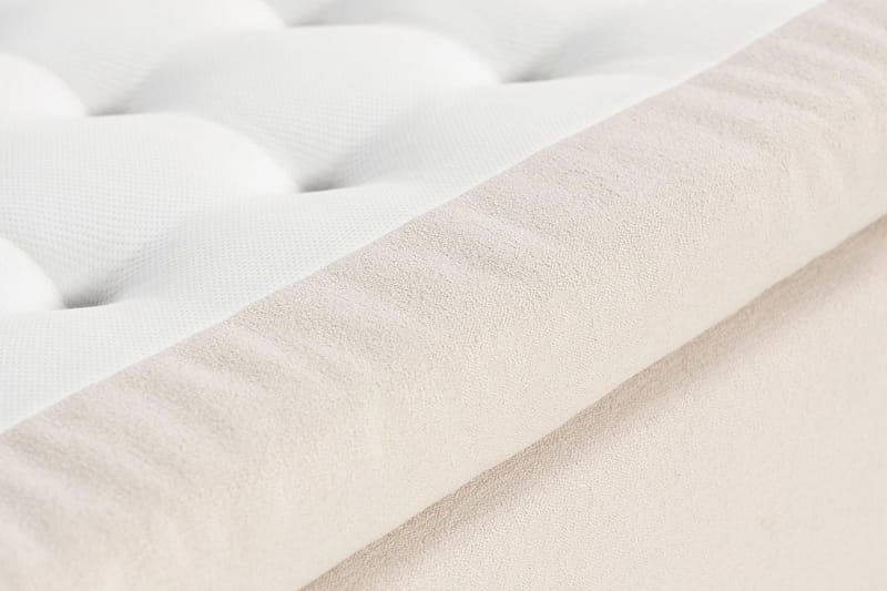 Oslo Lyx Sängpaket Boucle 140x200 Djuphäftad gavel - Ljusbeige - Möbler - Säng - Kontinentalsäng