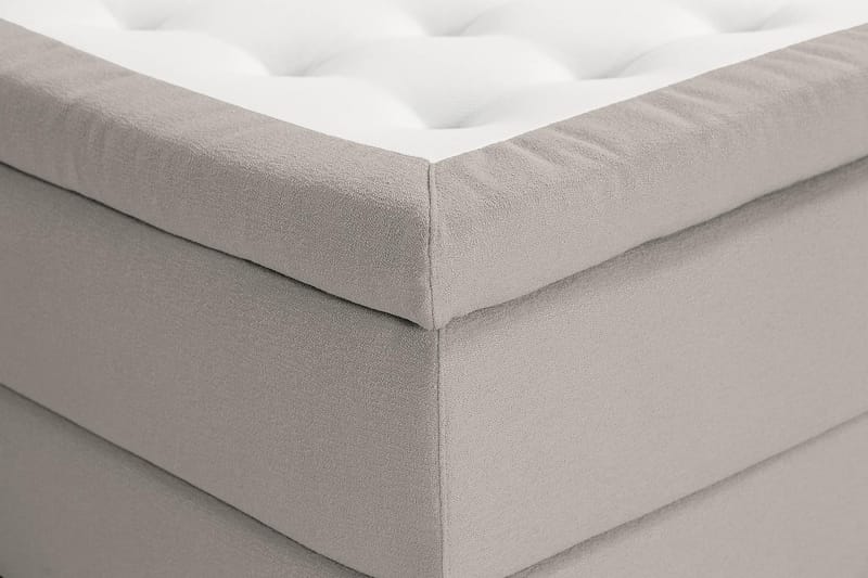 Oslo Lyx Sängpaket Boucle 160x200 Djuphäftad gavel - Grå - Möbler - Säng - Kontinentalsäng
