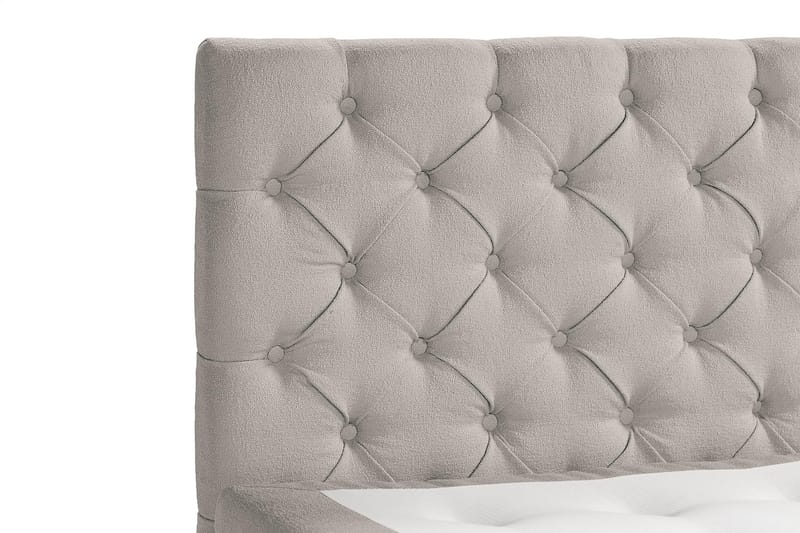 Oslo Lyx Sängpaket Boucle 160x200 Djuphäftad gavel - Grå - Möbler - Säng - Kontinentalsäng