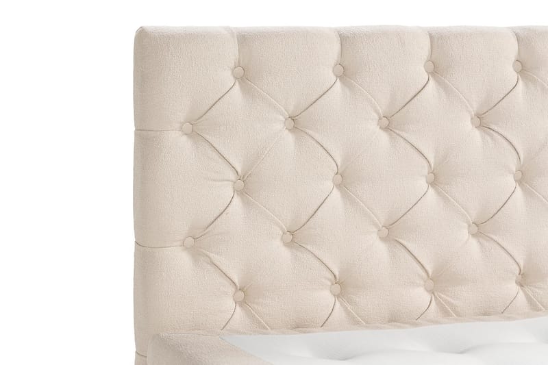 Oslo Lyx Sängpaket Boucle 180x200 Djuphäftad gavel - Ljusbeige - Möbler - Säng - Kontinentalsäng