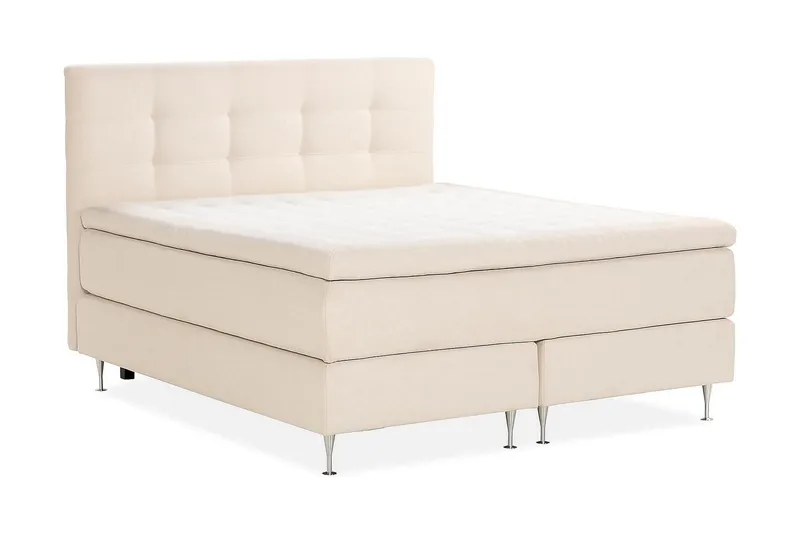 Oslo Lyx Sängpaket Boucle 180x200 Knappad gavel - Beige - Möbler - Säng - Kontinentalsäng