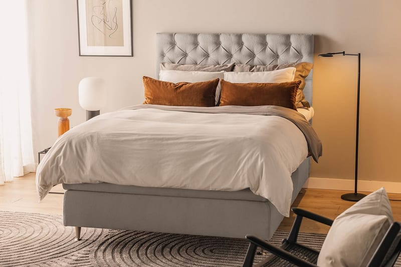 Oslo Lyx Sängpaket Kontinentalsäng 140x200 cm - Grå - Möbler - Säng - Kontinentalsäng