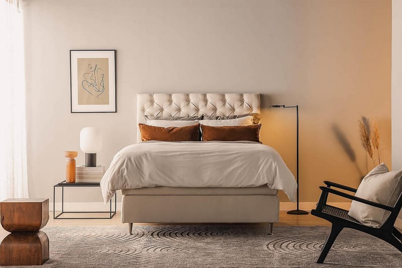 Oslo Lyx Sängpaket Kontinentalsäng 140x200 cm - Ljusbeige - Möbler - Säng - Komplett sängpaket