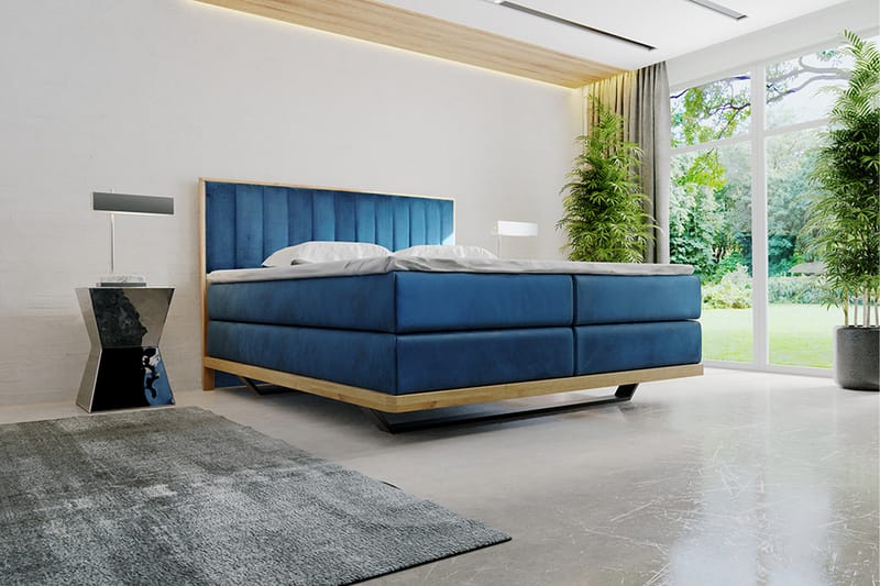 Oslo Sängpaket 140x200 cm - Blå - Komplett sängpaket - Kontinentalsäng - Dubbelsäng