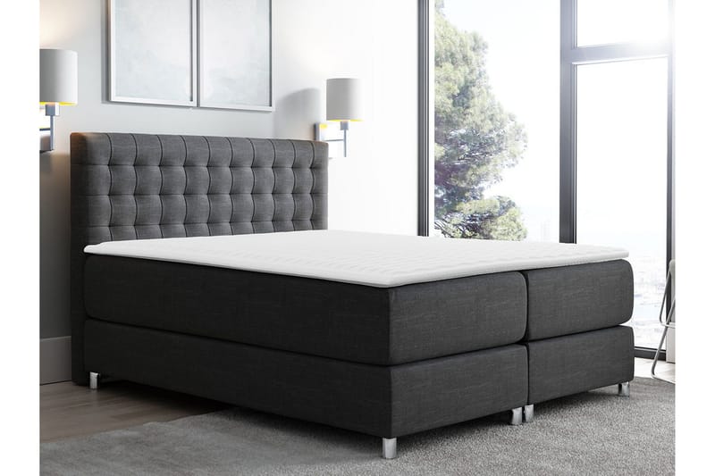 Plevoll Kontinentalsäng 160x200 - Mörkgrå - Möbler - Säng - Kontinentalsäng