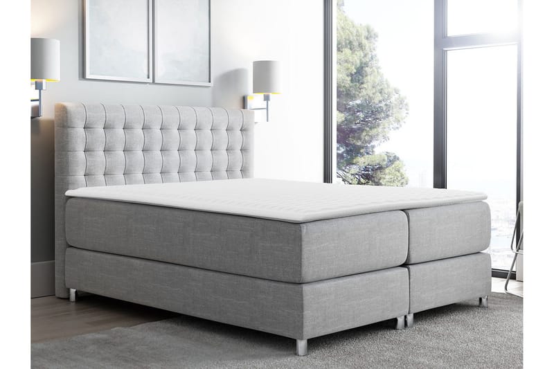 Plevoll Kontinentalsäng 180x200  Ljusgrå - Ljusgrå - Möbler - Säng - Kontinentalsäng