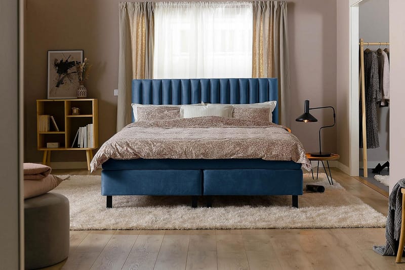 Princess Kontinentalsäng 120x200cm - Mörkblå/Sammet - Möbler - Säng - Kontinentalsäng