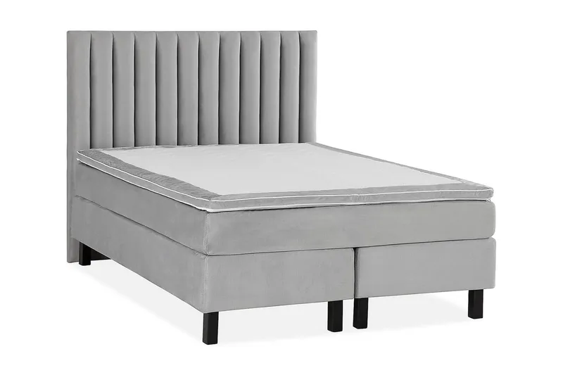 Princess Kontinentalsäng 140x200 cm - Ljusgrå/Sammet - Möbler - Säng - Kontinentalsäng