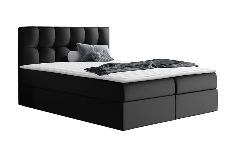 Rico Kontinentalsäng 180x208cm LED-belysning, Svart