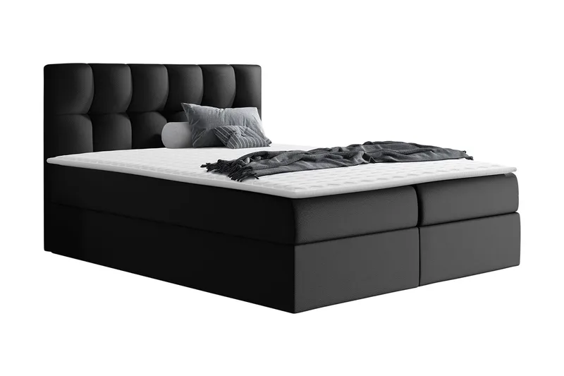 Rico Kontinentalsäng 180x208cm LED-belysning, Svart
