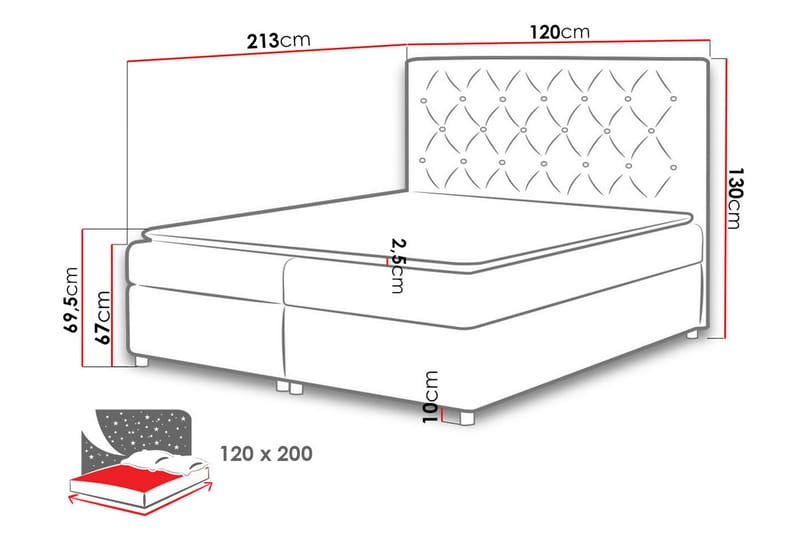 Roma Sängpaket 120x200 cm - Vit - Möbler - Säng - Kontinentalsäng