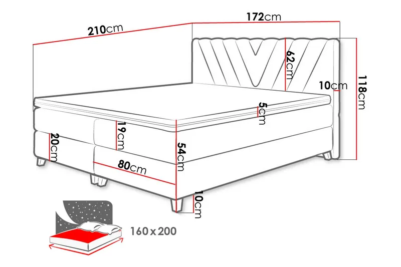 Romanza Kontinentalsäng 160x200 cm - Möbler - Säng - Kontinentalsäng