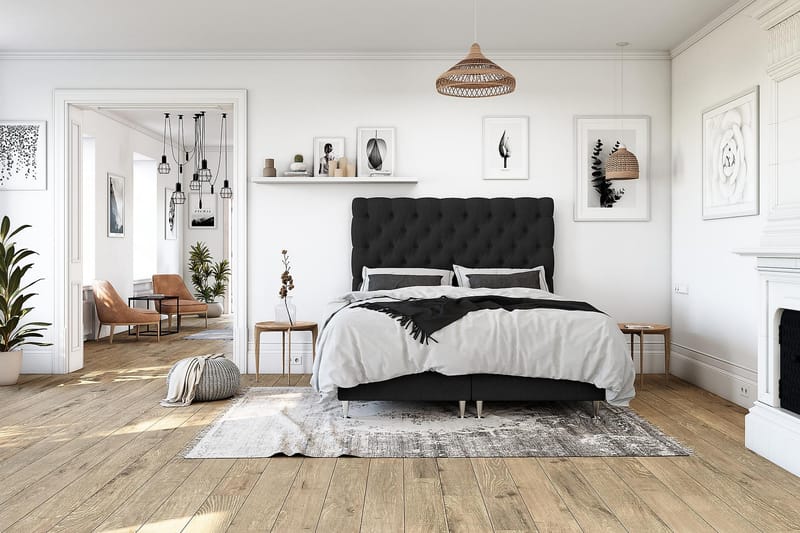 Royal Kontinentalsäng 180x200 Svart - Svart (+Fler val) - Möbler - Säng - Komplett sängpaket