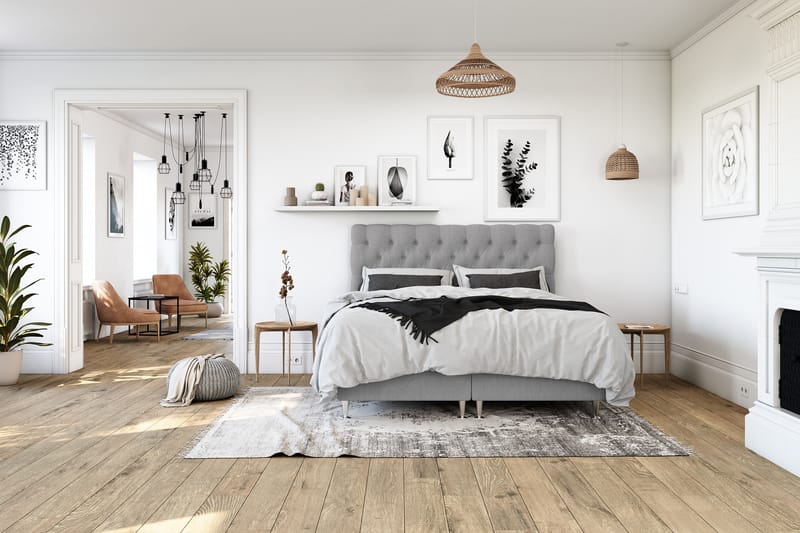 Royal Sängpaket 140x200  Ljusgrå - Ljusgrå (+Fler val) - Möbler - Säng - Komplett sängpaket