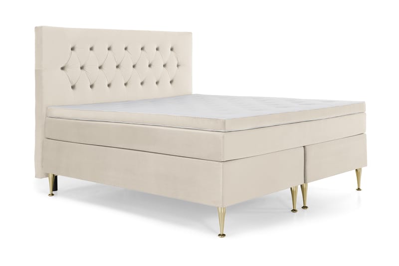Royal Velvet Komplett Sängpaket 160x200  Beige med höga g - Beige med höga guldben - Komplett sängpaket - Kontinentalsäng