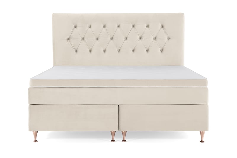 Royal Velvet Komplett Sängpaket 160x200 cm, Beige med låga rosében