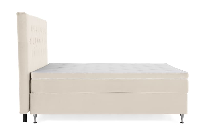 Royal Velvet Komplett Sängpaket 160x200 cm - Beige med låga silverben - Möbler - Säng - Komplett sängpaket