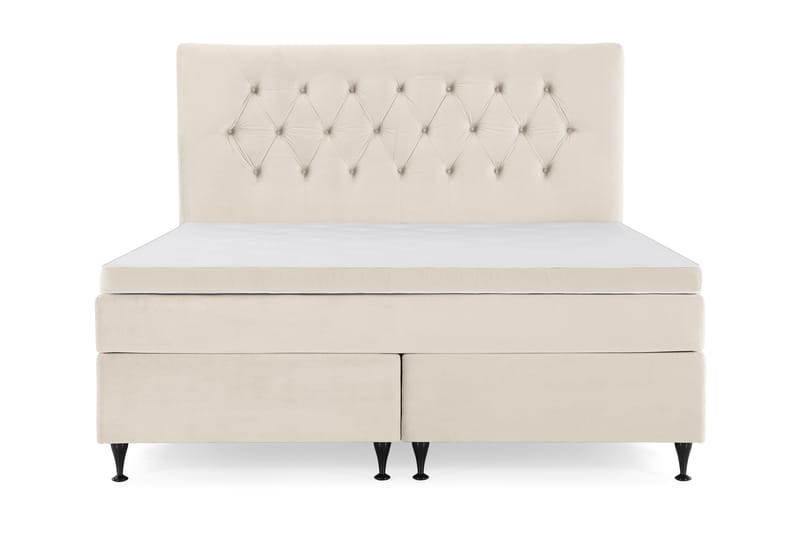 Royal Velvet Komplett Sängpaket 160x200 cm, Beige med låga svarta ben