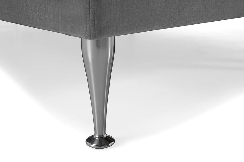 Royal Velvet Komplett Sängpaket 160x200 cm - Ljusgrå med Höga Silverben - Möbler - Säng - Kontinentalsäng