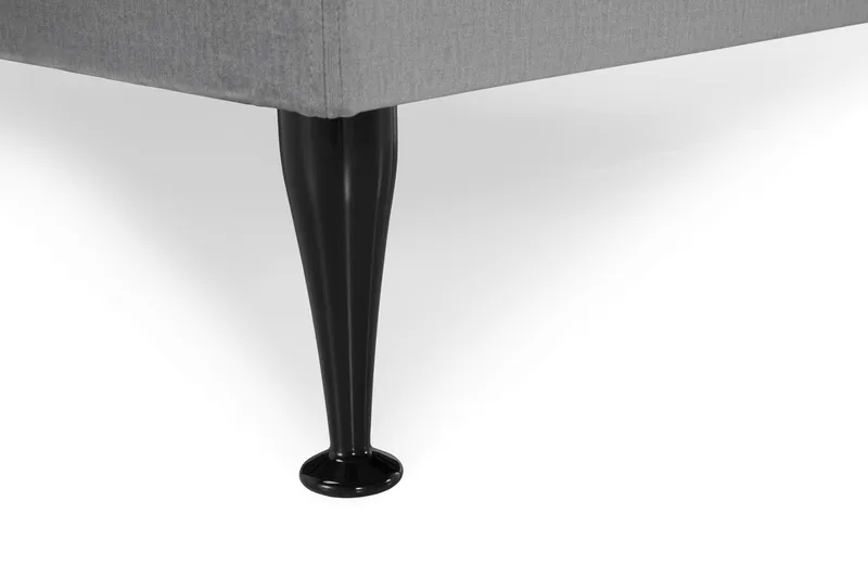 Royal Velvet Komplett Sängpaket 160x200 cm - Ljusgrå med Höga Svarta Ben - Möbler - Säng - Kontinentalsäng