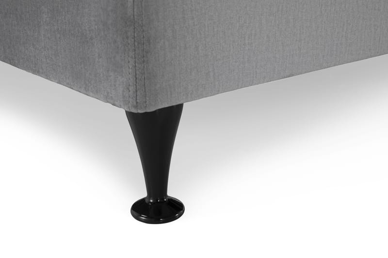 Royal Velvet Komplett Sängpaket 160x200 cm - Ljusgrå med Låga Svarta Ben - Möbler - Säng - Kontinentalsäng