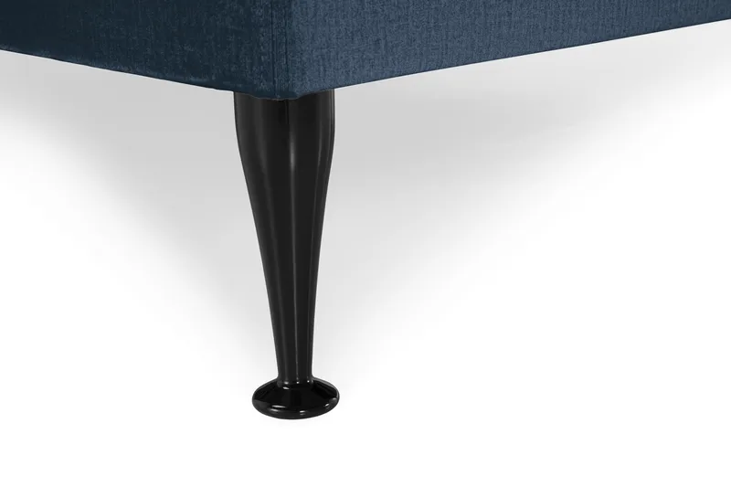 Royal Velvet Komplett Sängpaket 160x200 cm - Mörkblå med Höga Svarta Ben - Möbler - Säng - Kontinentalsäng