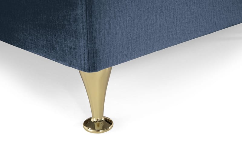 Royal Velvet Komplett Sängpaket 160x200 cm - Mörkblå med Låga Guldben - Möbler - Säng - Kontinentalsäng