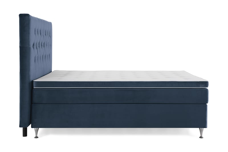 Royal Velvet Komplett Sängpaket 160x200 cm - Mörkblå med Låga Silverben - Möbler - Säng - Kontinentalsäng