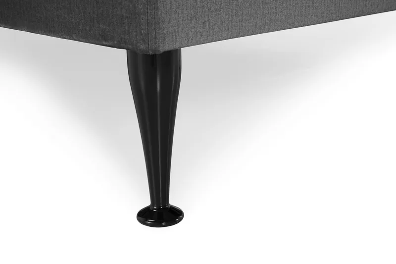 Royal Velvet Komplett Sängpaket 160x200 cm - Mörkgrå med Höga Svarta Ben - Möbler - Säng - Kontinentalsäng