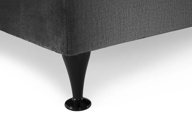 Royal Velvet Komplett Sängpaket 160x200 cm - Mörkgrå med Låga Svarta Ben - Möbler - Säng - Kontinentalsäng